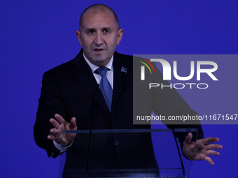 President of Bulgaria Rumen Radev attends the meeting of the presidents of the Arraiolos group at Wawel Castle in Krakow, Poland, on October...