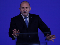 President of Bulgaria Rumen Radev attends the meeting of the presidents of the Arraiolos group at Wawel Castle in Krakow, Poland, on October...