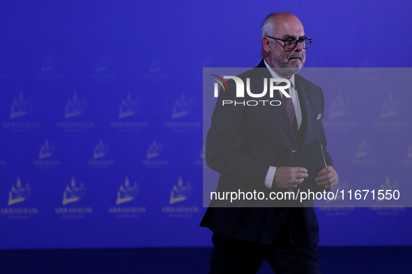 President of Estonia Alar Karis attends the meeting of the presidents of the Arraiolos group at Wawel Castle in Krakow, Poland, on October 1...