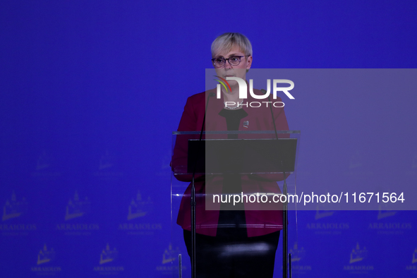 Slovenian President Natasa Pirc Musar attends the meeting of the presidents of the Arraiolos group at Wawel Castle in Krakow, Poland, on Oct...