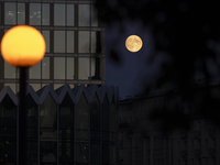 A full moon is pictured over Warsaw, Poland, Oct. 16, 2024.  (