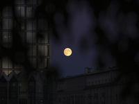 A full moon is pictured over Warsaw, Poland, Oct. 16, 2024.  (