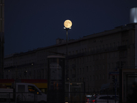 A full moon is pictured over Warsaw, Poland, Oct. 16, 2024.  (