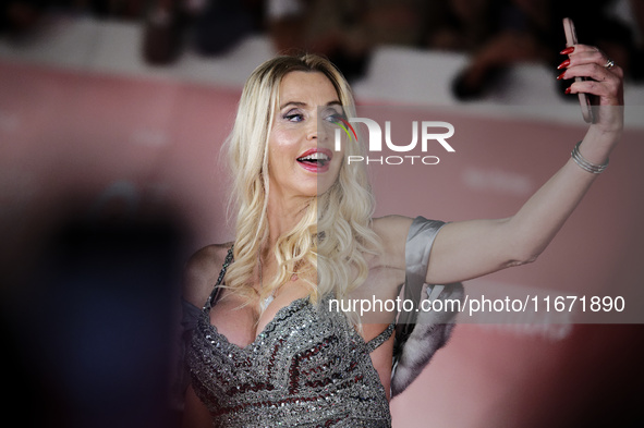 Valeria Marini attends the ''Berlinguer - The Great Ambition'' (Berlinguer - La grande ambizione) red carpet during the 18th Rome Film Festi...