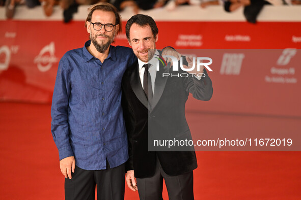 Andrea Segre and Elio Germano attend the ''Berlinguer - The Great Ambition'' (Berlinguer - La grande ambizione) red carpet during the 18th R...