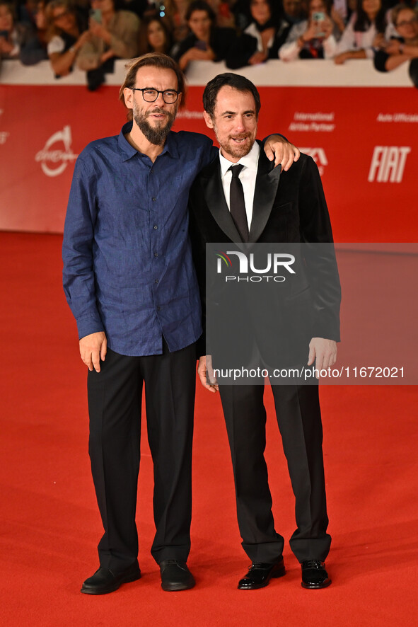 Andrea Segre and Elio Germano attend the ''Berlinguer - The Great Ambition'' (Berlinguer - La grande ambizione) red carpet during the 18th R...