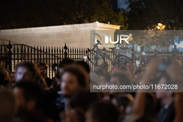 People gather to pay tribute to Paul, 27, a cyclist who was run over by a car following a dispute, in Paris, France, on October 16, 2024, at...