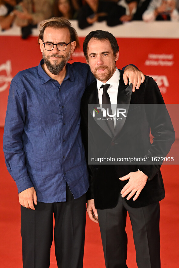 Andrea Segre and Elio Germano attend the ''Berlinguer - The Great Ambition'' (Berlinguer - La grande ambizione) red carpet during the 18th R...