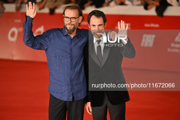 Andrea Segre and Elio Germano attend the ''Berlinguer - The Great Ambition'' (Berlinguer - La grande ambizione) red carpet during the 18th R...