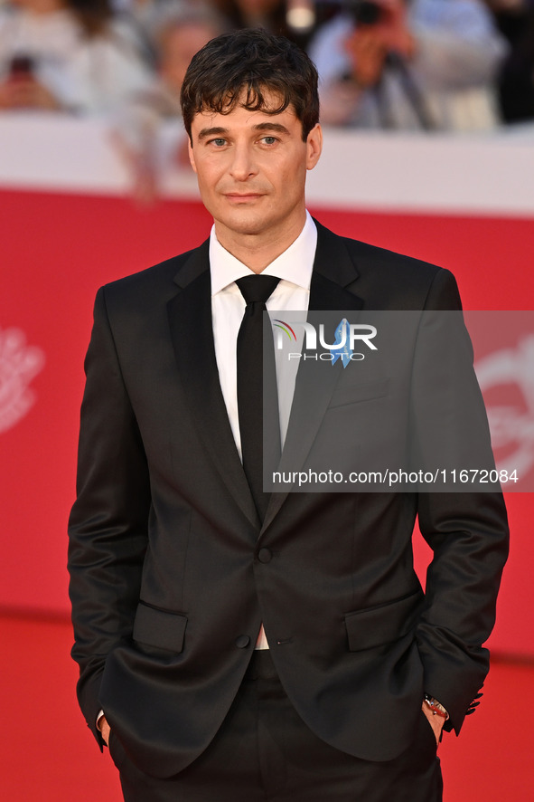 Lino Guanciale attends the ''Berlinguer - The Great Ambition'' (Berlinguer - La grande ambizione) red carpet during the 18th Rome Film Festi...