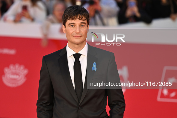 Lino Guanciale attends the ''Berlinguer - The Great Ambition'' (Berlinguer - La grande ambizione) red carpet during the 18th Rome Film Festi...