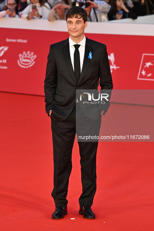 Lino Guanciale attends the ''Berlinguer - The Great Ambition'' (Berlinguer - La grande ambizione) red carpet during the 18th Rome Film Festi...