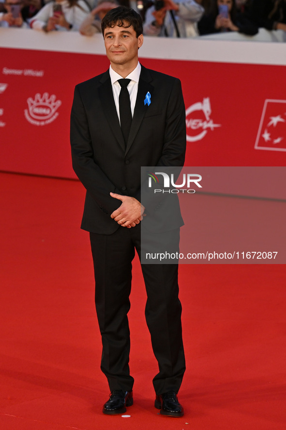 Lino Guanciale attends the ''Berlinguer - The Great Ambition'' (Berlinguer - La grande ambizione) red carpet during the 18th Rome Film Festi...