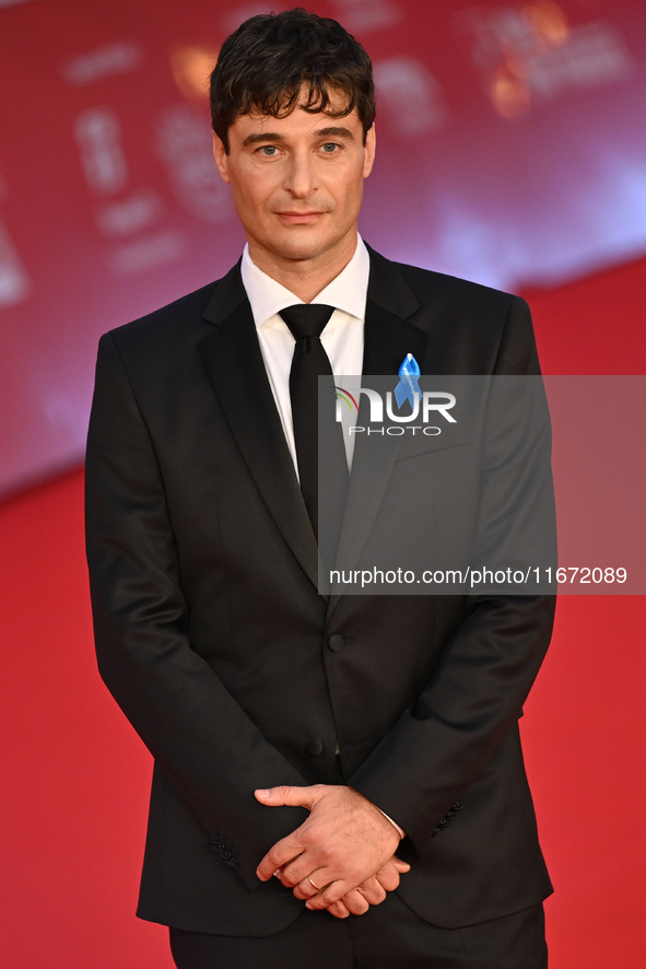 Lino Guanciale attends the ''Berlinguer - The Great Ambition'' (Berlinguer - La grande ambizione) red carpet during the 18th Rome Film Festi...