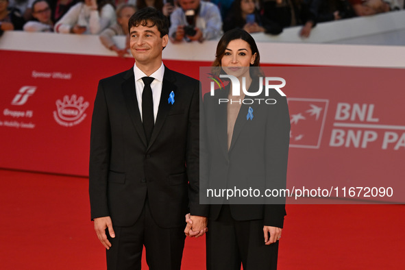 Lino Guanciale and Antonella Liuzzi attend the ''Berlinguer - The Great Ambition'' (Berlinguer - La grande ambizione) red carpet during the...