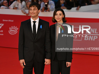 Lino Guanciale and Antonella Liuzzi attend the ''Berlinguer - The Great Ambition'' (Berlinguer - La grande ambizione) red carpet during the...