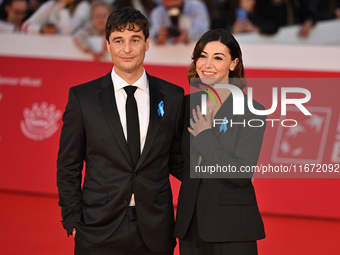 Lino Guanciale and Antonella Liuzzi attend the ''Berlinguer - The Great Ambition'' (Berlinguer - La grande ambizione) red carpet during the...