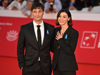 Lino Guanciale and Antonella Liuzzi attend the ''Berlinguer - The Great Ambition'' (Berlinguer - La grande ambizione) red carpet during the...