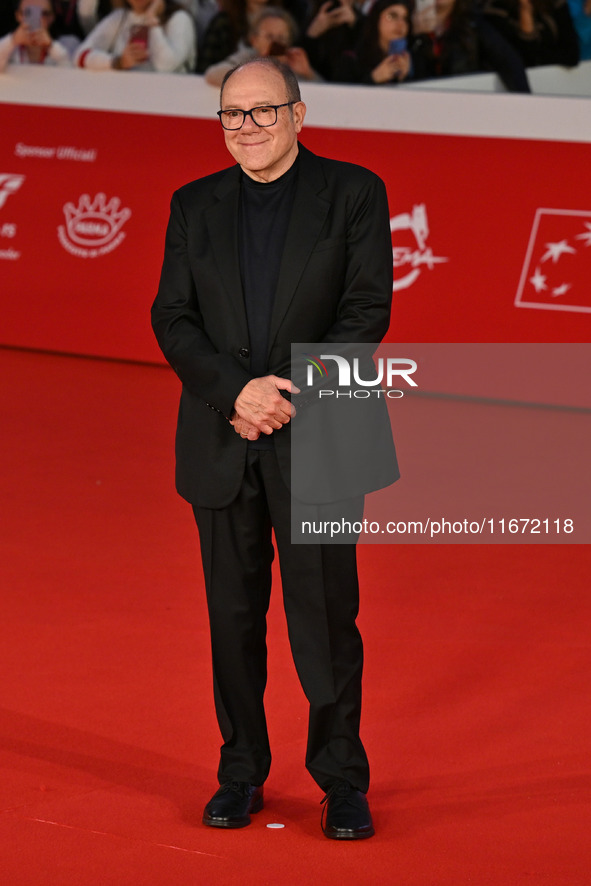 Carlo Verdone attends the ''Berlinguer - The Great Ambition'' (Berlinguer - La grande ambizione) red carpet during the 18th Rome Film Festiv...