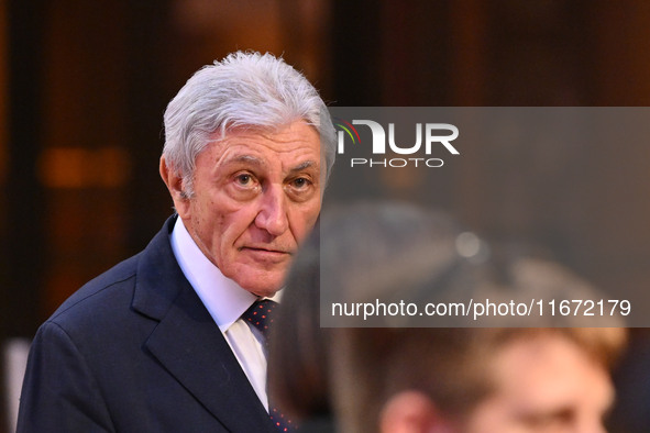 Antonio Bassolino attends the ''Berlinguer - The Great Ambition'' (Berlinguer - La grande ambizione) red carpet during the 18th Rome Film Fe...