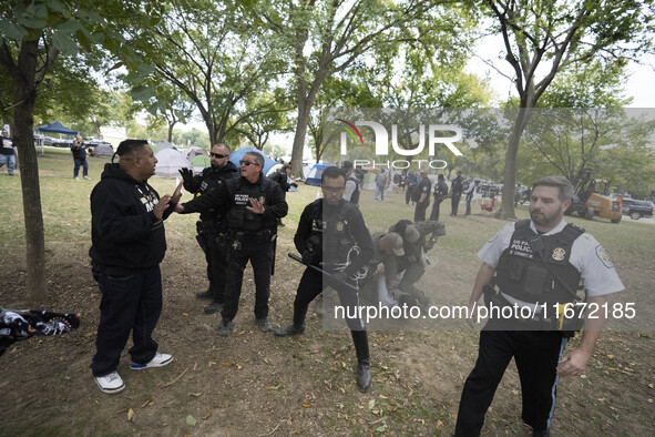 In Washington, DC, on October 14, an Indian tribe from San Francisco rides on horses and makes it to the National Mall, where they have been...