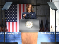 Vice President of the United States Kamala Harris delivers remarks at a ''Country Over Party'' themed campaign rally for the 2024 Race for P...