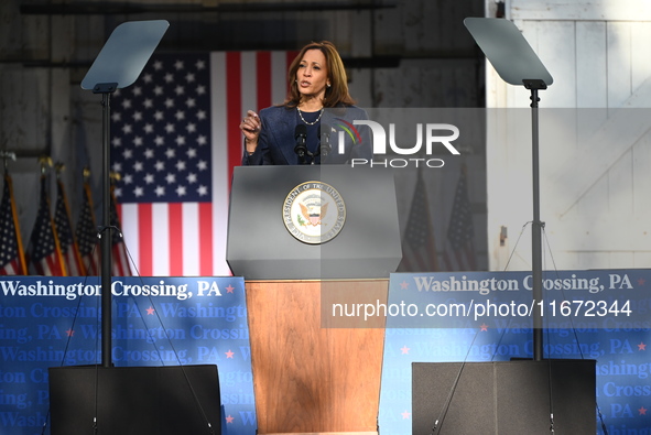 Vice President of the United States Kamala Harris delivers remarks at a ''Country Over Party'' themed campaign rally for the 2024 Race for P...