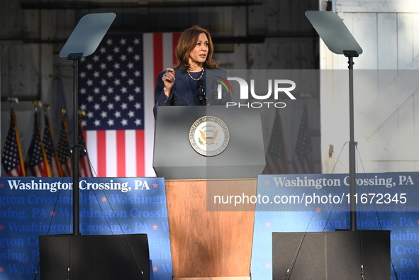 Vice President of the United States Kamala Harris delivers remarks at a ''Country Over Party'' themed campaign rally for the 2024 Race for P...