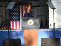 Vice President of the United States Kamala Harris delivers remarks at a ''Country Over Party'' themed campaign rally for the 2024 Race for P...