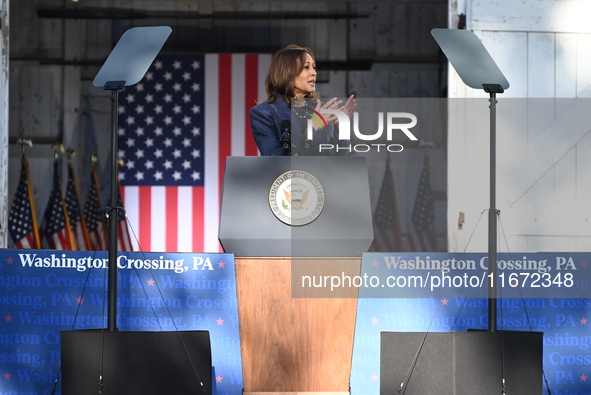 Vice President of the United States Kamala Harris delivers remarks at a ''Country Over Party'' themed campaign rally for the 2024 Race for P...