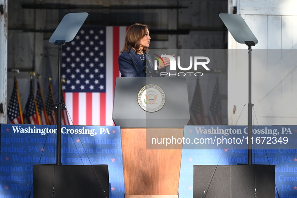 Vice President of the United States Kamala Harris delivers remarks at a ''Country Over Party'' themed campaign rally for the 2024 Race for P...