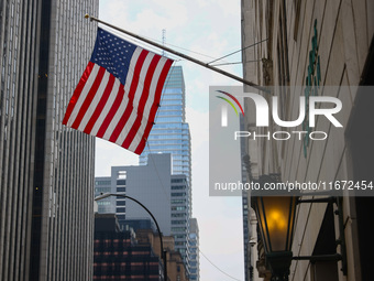 U.S. flag is seen on a building in Manhattan, New York City, United States of America on July 6th, 2024. (