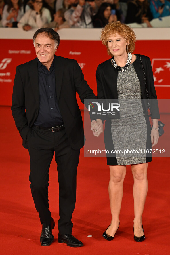 Francesco Acquaroli and Lucia Appignanesi attend the ''Berlinguer - The Great Ambition'' (Berlinguer - La grande ambizione) red carpet durin...