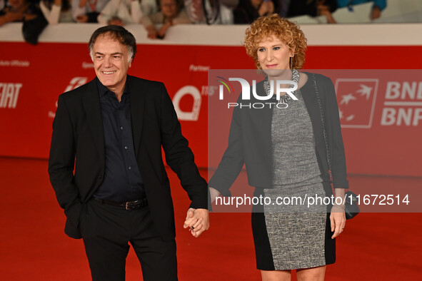 Francesco Acquaroli and Lucia Appignanesi attend the ''Berlinguer - The Great Ambition'' (Berlinguer - La grande ambizione) red carpet durin...