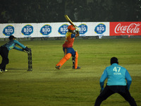 Dilshan Munaweera (C) is stumped during the finals of the Legends League Cricket T20 match between Southern Superstars and Konark Suryas Odi...