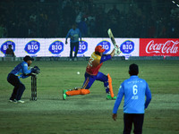 Kevin O'Brien (C) of Konark Suryas Odisha bats during the finals of the Legends League Cricket T20 match between Southern Superstars and Kon...