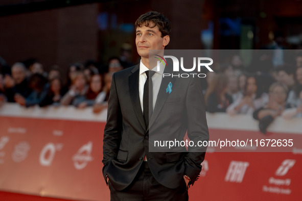 Lino Guanciale attends the ''Berlinguer - The Great Ambition'' (Berlinguer - La grande ambizione) red carpet during the 18th Rome Film Festi...