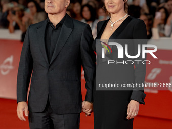 Luca Zingaretti and Luisa Ranieri attend the ''Berlinguer - The Great Ambition'' red carpet during the 18th Rome Film Festival at Auditorium...