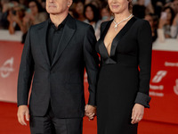 Luca Zingaretti and Luisa Ranieri attend the ''Berlinguer - The Great Ambition'' red carpet during the 18th Rome Film Festival at Auditorium...