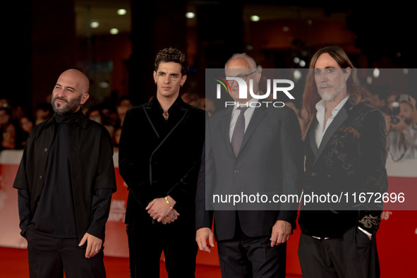 In Rome, Italy, on October 16, 2024, Giuliano Sangiorgi, Achille Lauro, Roberto Gualtieri, and Manuel Agnelli attend the ''Berlinguer - The...