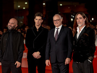 In Rome, Italy, on October 16, 2024, Giuliano Sangiorgi, Achille Lauro, Roberto Gualtieri, and Manuel Agnelli attend the ''Berlinguer - The...