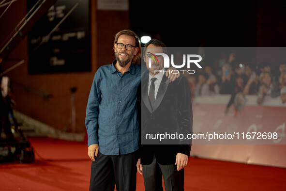 Andrea Segre and Elio Germano attend the ''Berlinguer - The Great Ambition'' (Berlinguer - La grande ambizione) red carpet during the 18th R...