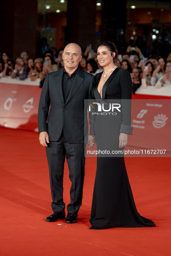 Luca Zingaretti and Luisa Ranieri attend the ''Berlinguer - The Great Ambition'' red carpet during the 18th Rome Film Festival at Auditorium...