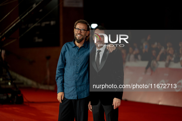 Andrea Segre and Elio Germano attend the ''Berlinguer - The Great Ambition'' (Berlinguer - La grande ambizione) red carpet during the 18th R...