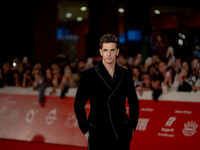 Achille Lauro attends the ''Berlinguer - The Great Ambition'' (Berlinguer - La grande ambizione) red carpet during the 18th Rome Film Festiv...