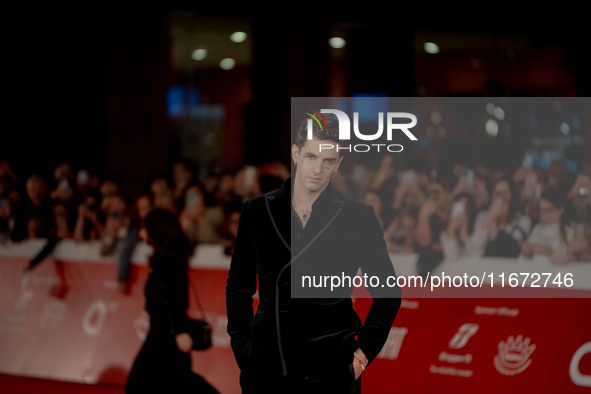 Achille Lauro attends the ''Berlinguer - The Great Ambition'' (Berlinguer - La grande ambizione) red carpet during the 18th Rome Film Festiv...