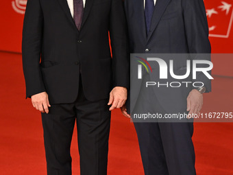 Roberto Gualtieri and Raffaele Ranucci attend the ''Berlinguer - The Great Ambition'' (Berlinguer - La grande ambizione) red carpet during t...