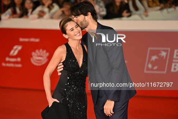 Maria Elena Boschi and Giulio Berruti attend the ''Berlinguer - The Great Ambition'' (Berlinguer - La grande ambizione) red carpet during th...