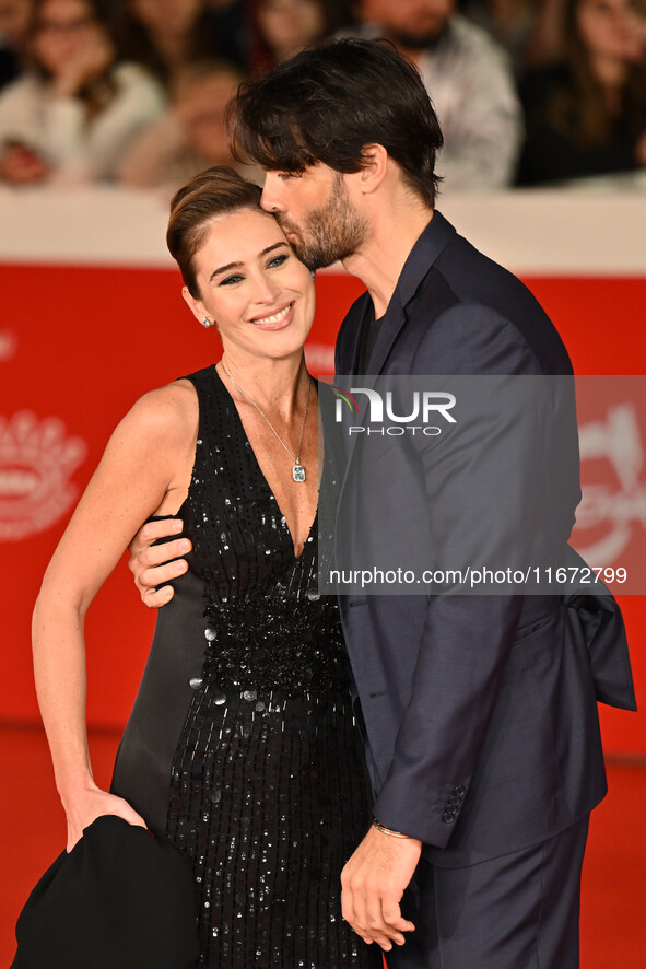 Maria Elena Boschi and Giulio Berruti attend the ''Berlinguer - The Great Ambition'' (Berlinguer - La grande ambizione) red carpet during th...