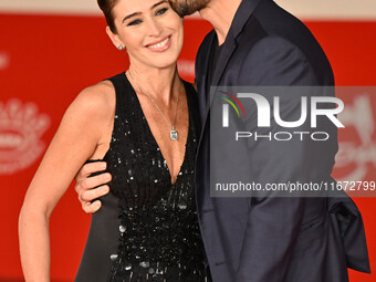 Maria Elena Boschi and Giulio Berruti attend the ''Berlinguer - The Great Ambition'' (Berlinguer - La grande ambizione) red carpet during th...